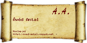 Ávéd Antal névjegykártya